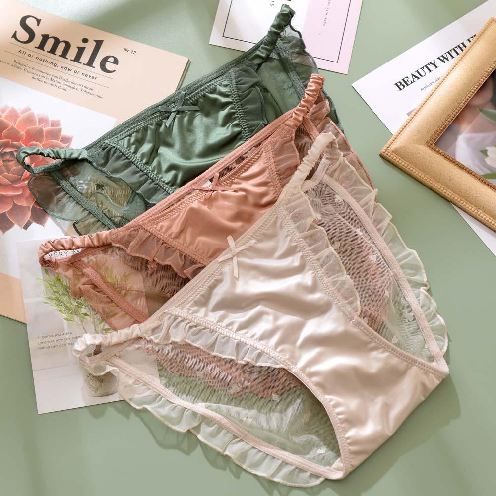 Quần Lót Lưới Cotton Lưng Thấp Màu Sắc Đơn Giản Quyến Rũ Cho Nữ