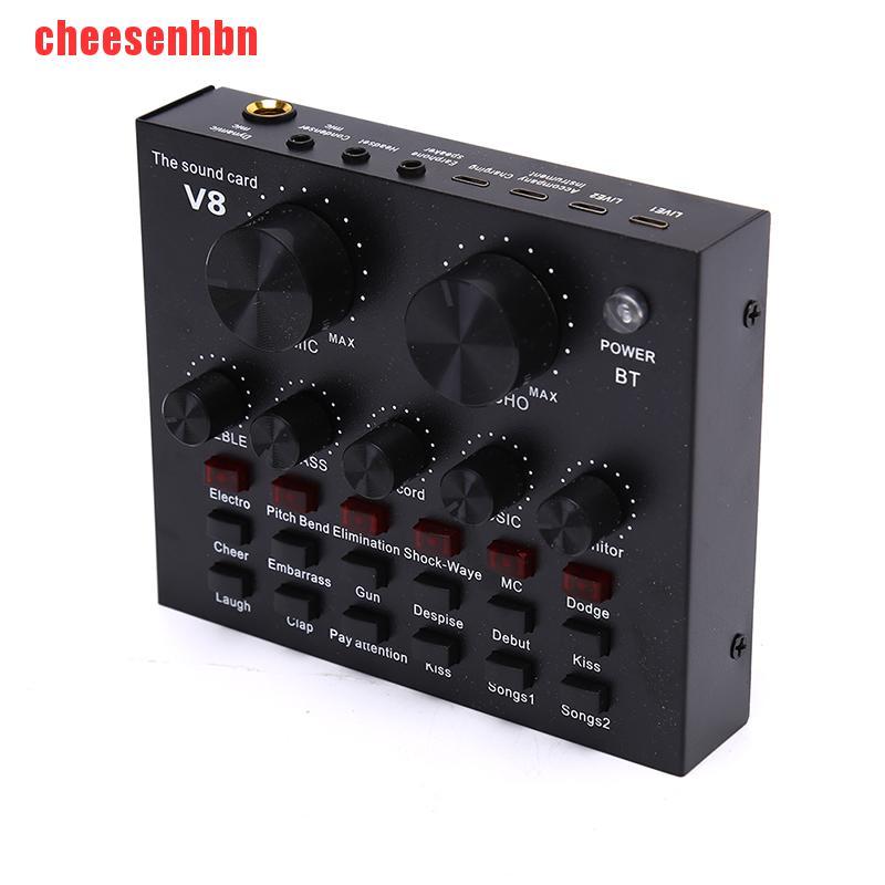 [cheesenhbn]V8 Audio USB Headset Microphone Webcast Live Sound Card External for Phone PC