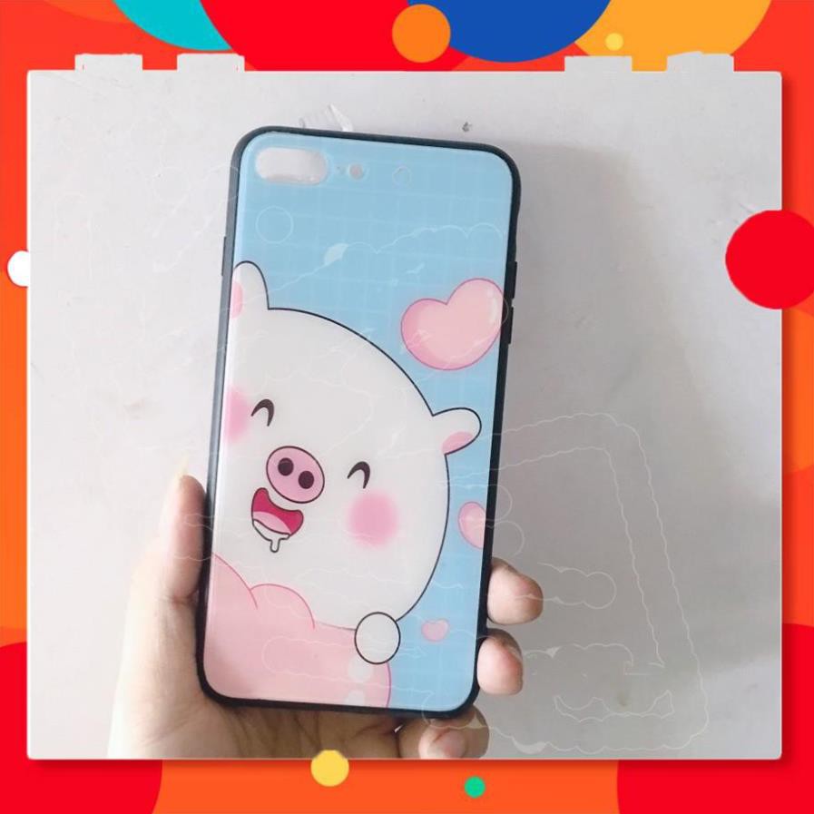 [C] IPHONE 7+/8+ ỐP MẶT LƯNG KÍNH HÌNH HEO SIÊU DỄ THƯƠNG -rẻ