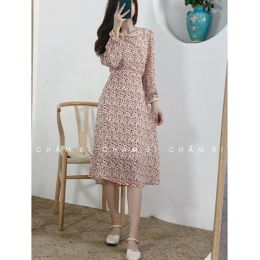 Đầm Dài Tay Cổ Ren Nhiều Màu Vintage (ảnh thật) - V.029