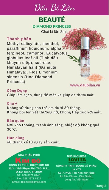 Dầu Gió Bi Lăn Thảo Dược Cao Cấp