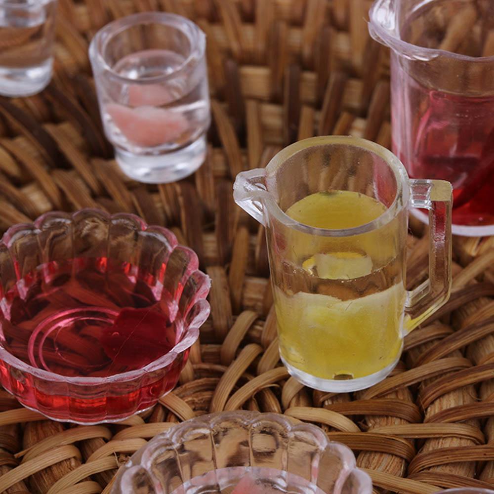 Set 15 Ly Chén Dĩa Đồ Chơi Trong Suốt Cho Nhà Búp Bê Tỉ Lệ 1:12