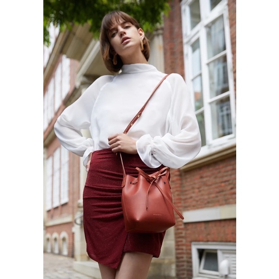 TNS - Túi bucket Mansur Gavriel mini bucket bag-tím nho