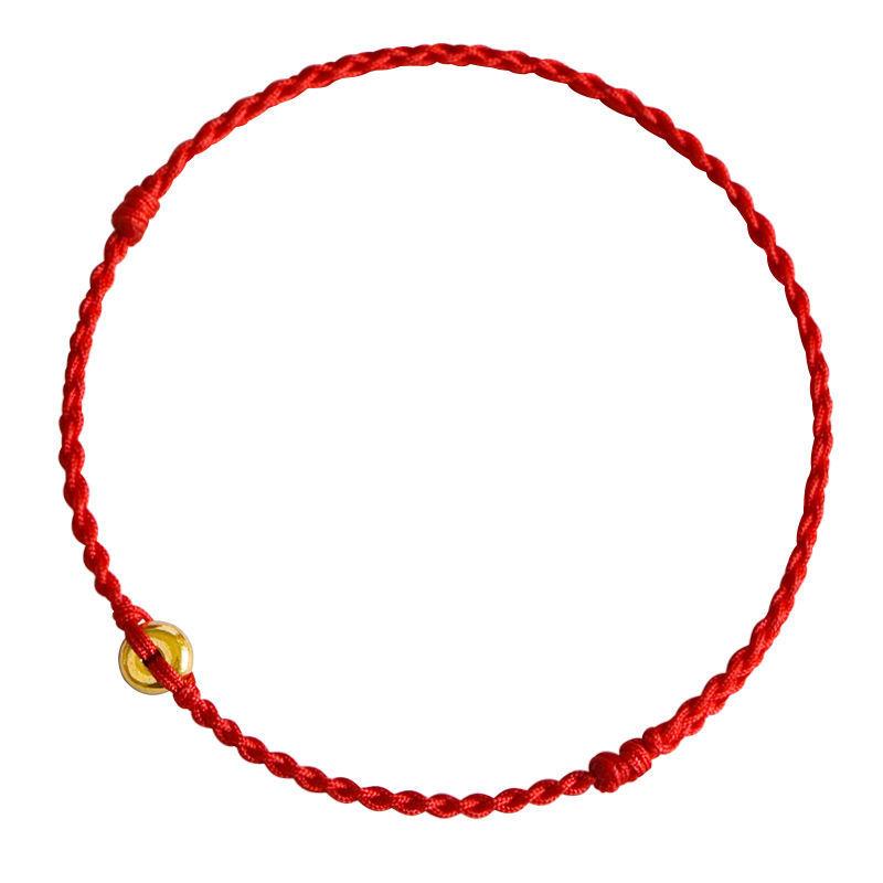 Lắc chân dây đeo màu đỏ hình con hổ dây kép độc đáo