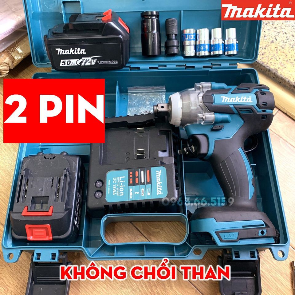 [Chính Hãng] Máy bắt vít Makita 72v, 2 pin,100% dây đồng, không chổi than