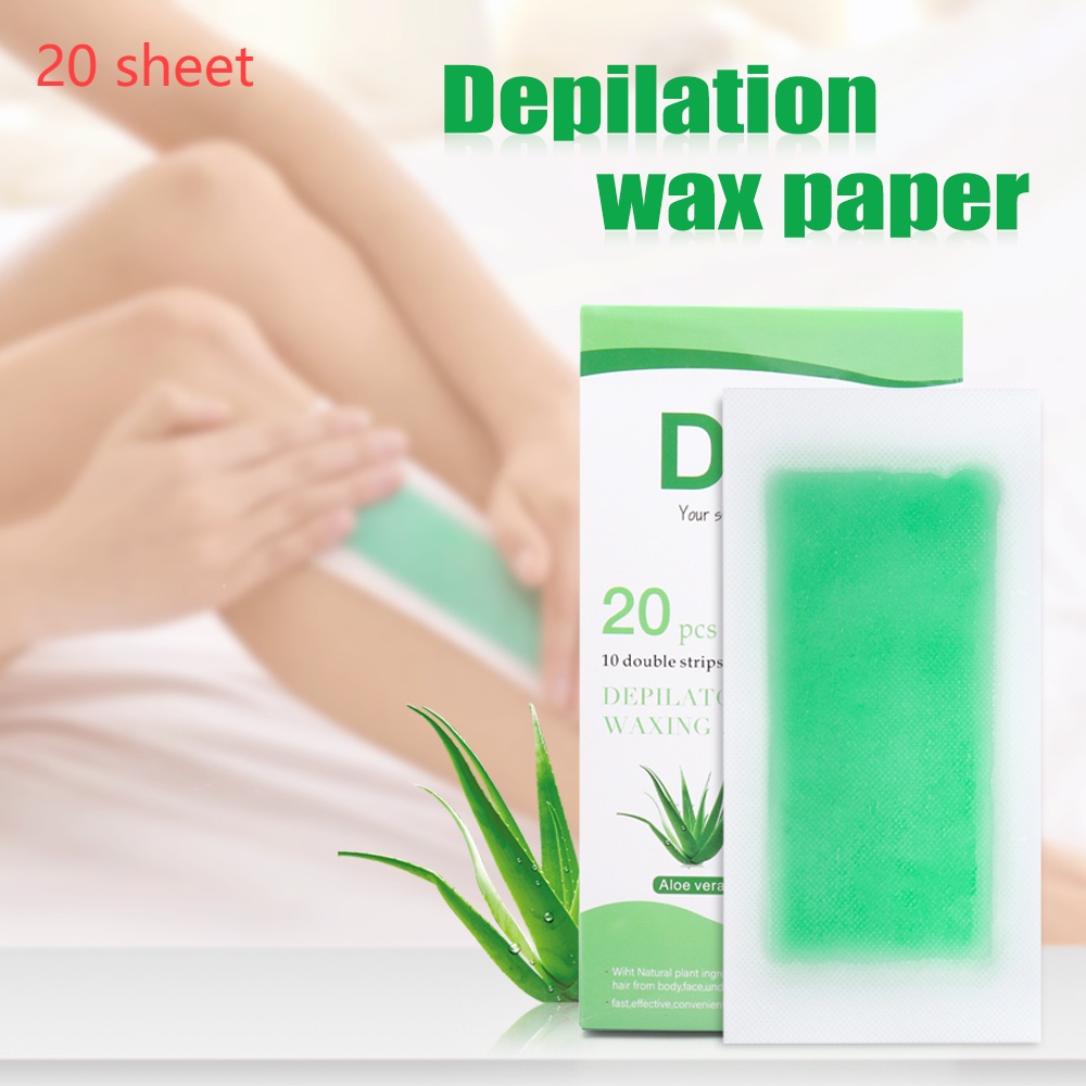 Bộ 20 Tờ Giấy Wax Lông Hai Mặt Bằng Sáp Ong Lạnh Tự Nhiên Chuyên Nghiệp Cho Toàn Thân / Mặt / Chân