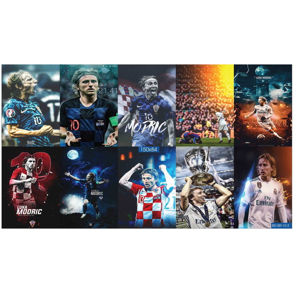 Combo Set 10 tờ Decal dán tường cầu thủ Modric