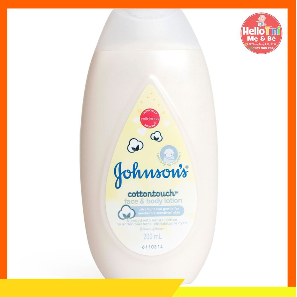 Sữa dưỡng thể dịu nhẹ như bông Johnson's baby cotton touch 200ml