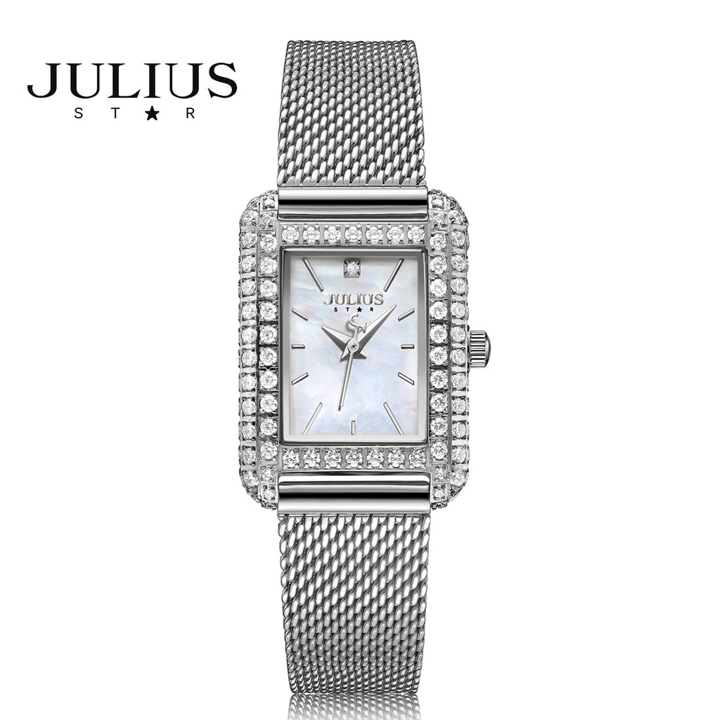 Đồng hồ nữ Julius Star JS-046 dây thép kính Sapphie - Size 25