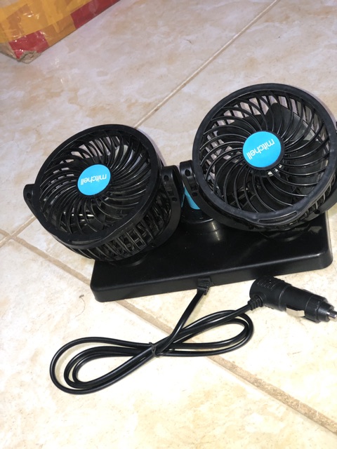 Sản phẩm gia đình làm: quạt làm mát ô tô 12v 24v quạt đôi 10cm