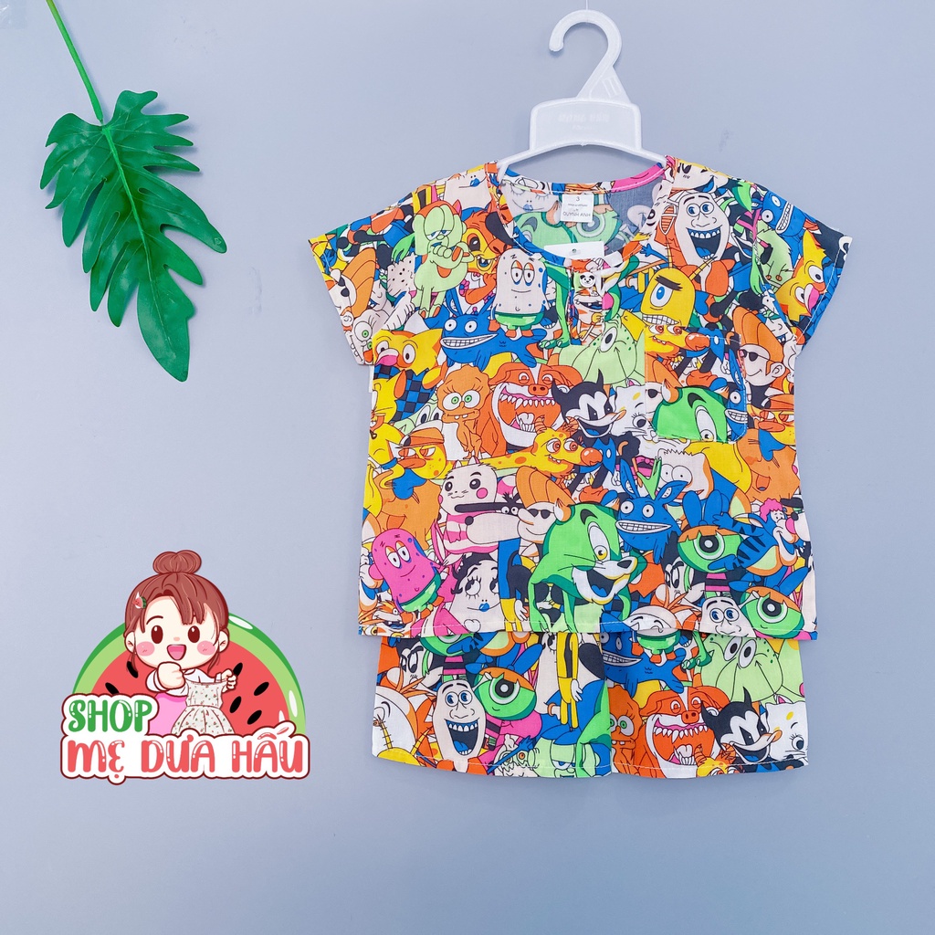 Bộ cộc bé trai | Quần áo bé trai chất tole, lanh loại 1 mịn, mát size 8-32kg shop mẹ dưa hấu