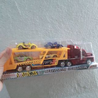 Hộp đồ chơi xe container chở 4 xe ôtô