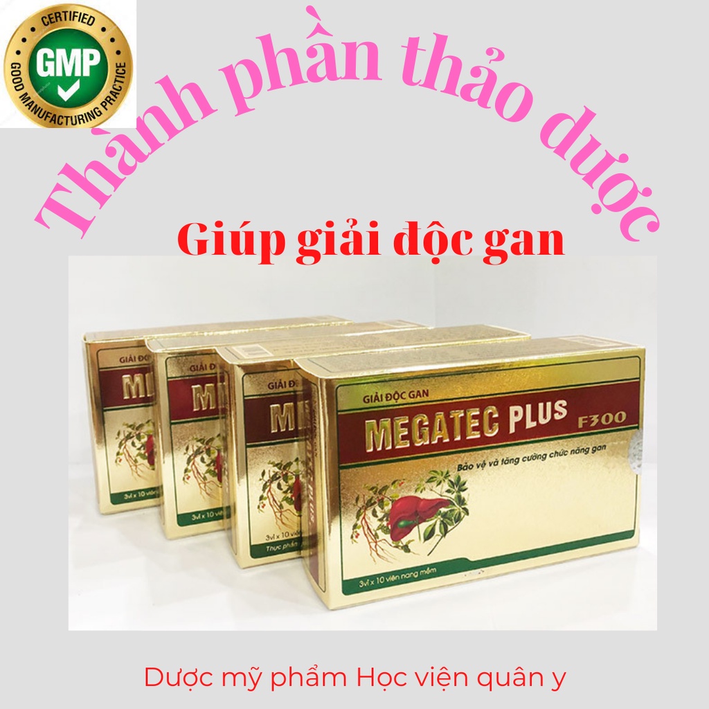 4 hộp Giải độc gan Megatec Plus F300 Học viện quân y giúp giải độc gan
