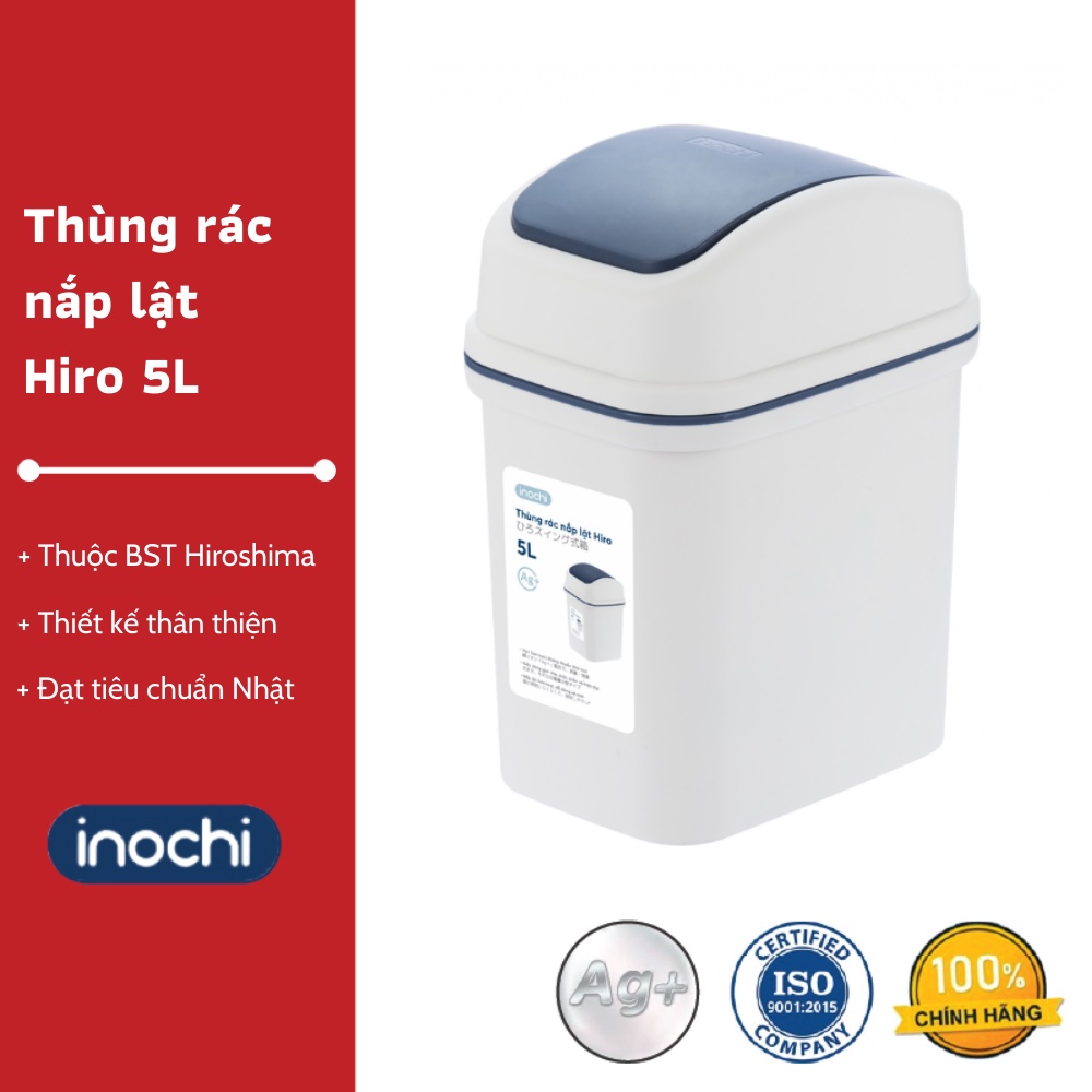 Thùng rác nhựa lật Hiro 5L - Thân thiện với môi trường, Thiết kế thông minh, Chất lượng Nhật Bản