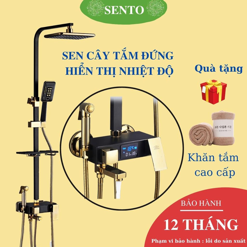 Bộ vòi sen nóng lạnh SENTO sen cây chỉnh nhiệt độ tăng áp thiết bị nhà tắm