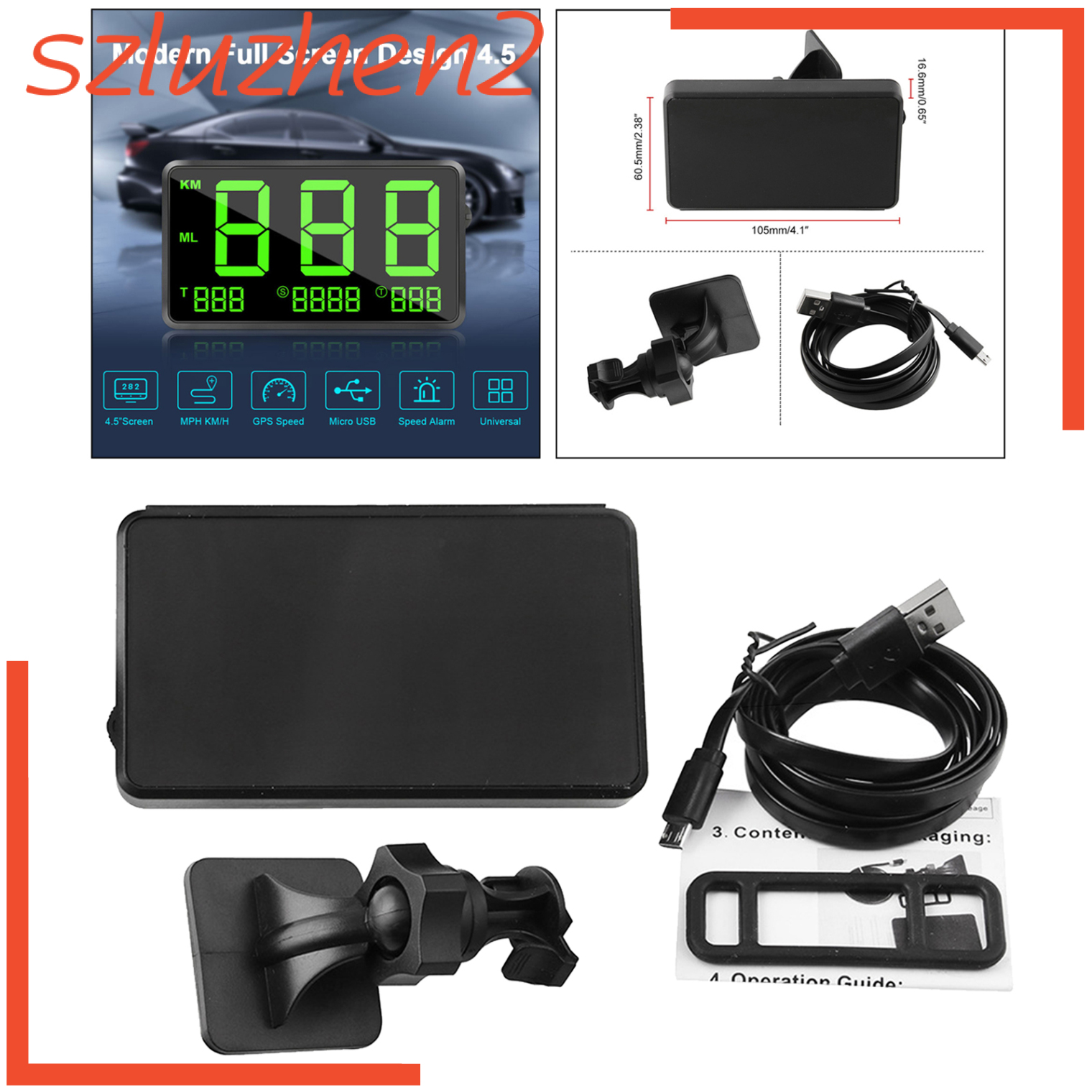 [Adventurer] Car HUD Head Up Display C80 Universal Digital GPS Speedometer