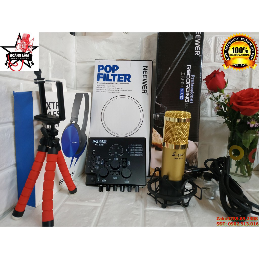(SẬP SÀN) Trọn bộ soundcard XOX KX2 + micro ISK AMI BM900 tuyệt đỉnh thu âm và livestream