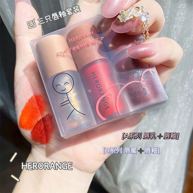 MẪU MỚI Set Son Kem Nhung Lì 3 Cây HER ORANGE Lùn Lâu Trôi Bộ 3 Cây Son HER Nội Địa Trung Kèm Son Dưỡng Lót Đầy Môi | BigBuy360 - bigbuy360.vn