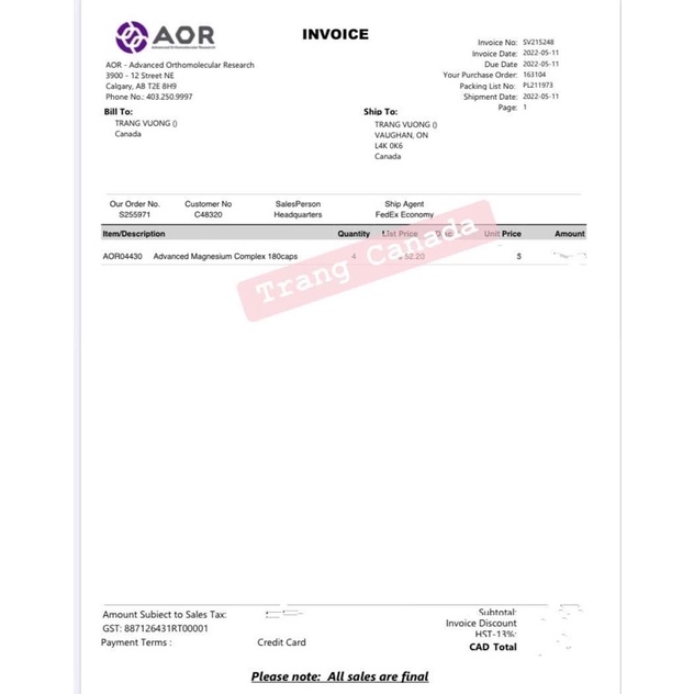 Viên uống bổ sung AOR advanced magnesium complex 90 viên và 180 viên