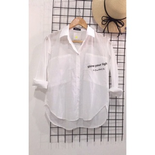 Áo sơ mi nữ cotton from rộng LT48974