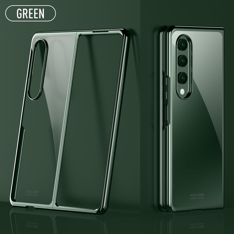 Ốp Điện Thoại PC Cứng Trong Suốt Mạ Viền 4 Fold4 Cho Samsung Galaxy Z Fold 4 5G