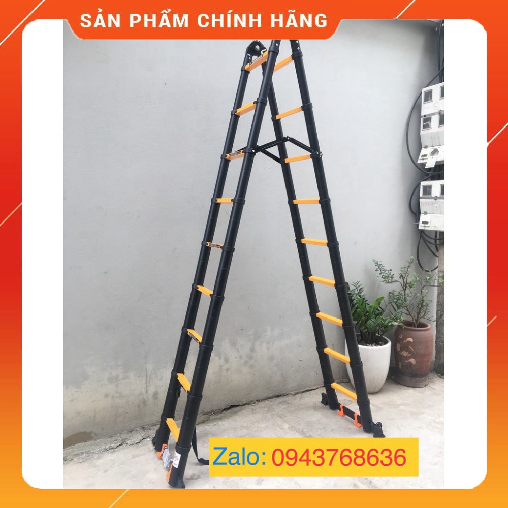 Thang nhôm rút đôi chữ A (2.8M+2.8M) - Sơn tĩnh điện