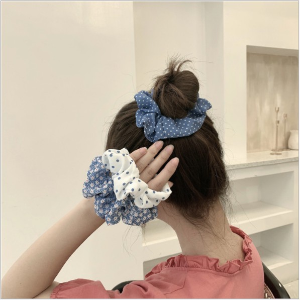 Dây buộc Vải Scrunchie Hoa Cúc Thời Trang