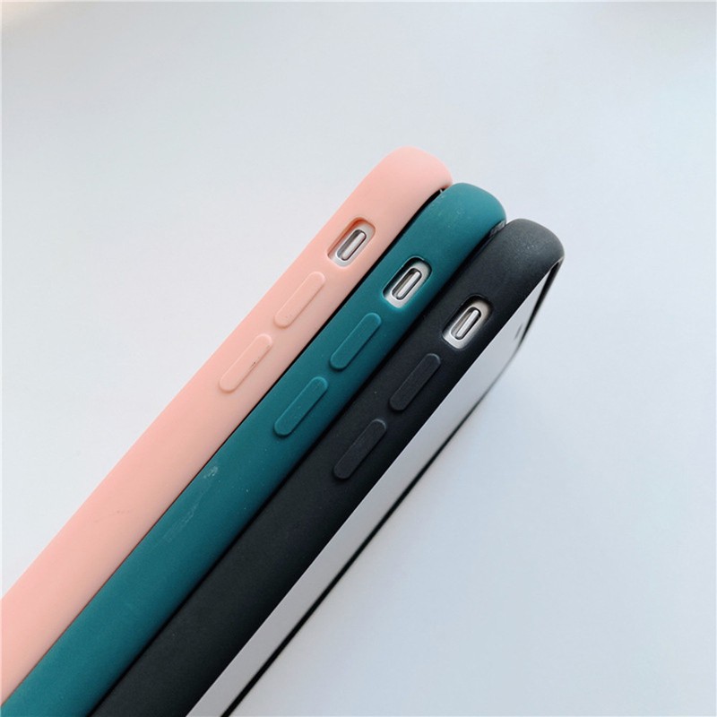 Koosuk Ốp điện thoại mặt nhám trong suốt màu kẹo có nắp trượt bảo vệ camera cho iPhone 6 7 8 Plus 11 Pro Max X XS XR SE 2020