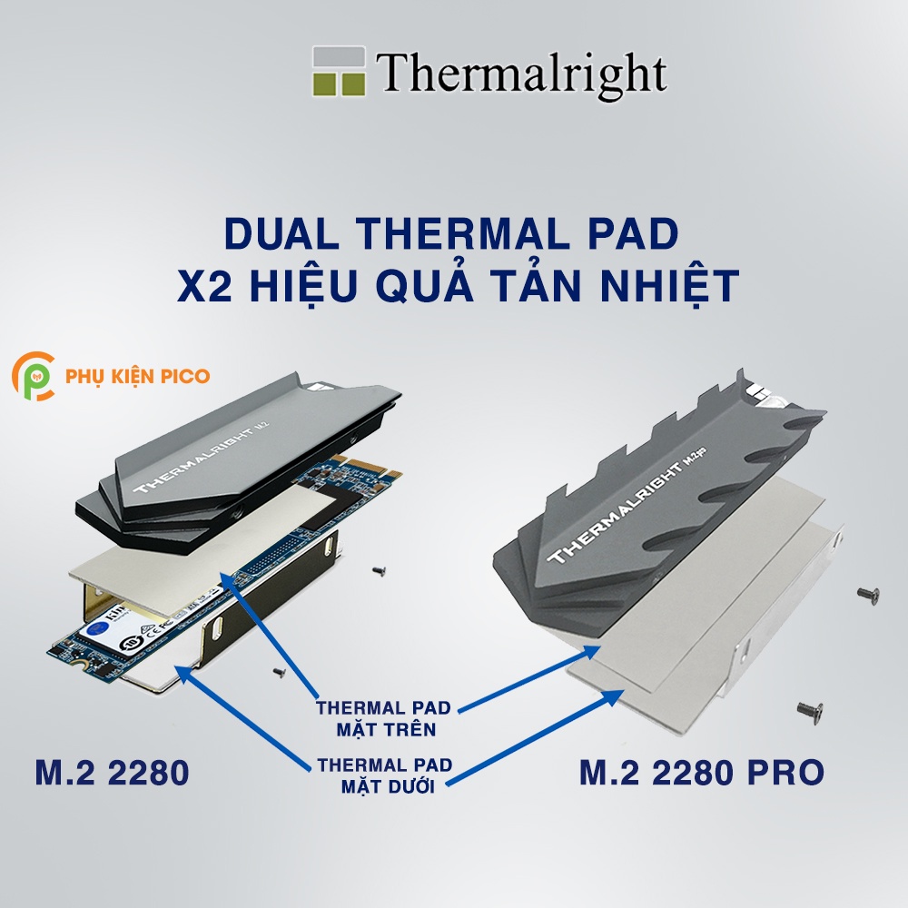 Tản nhiệt SSD M2 Thermalright Pro chính hãng - Ốp tản nhiêt SSD M2 Nvme Thermalright 2280 Pro - Thermalright M.2 2280