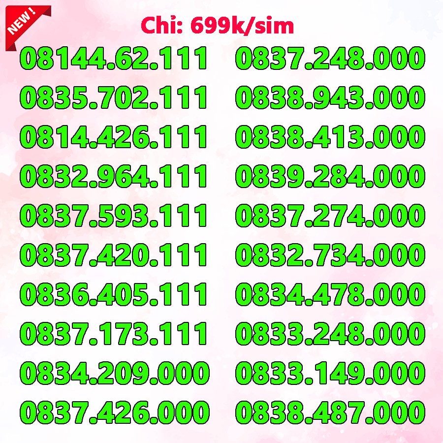 Sim số đẹp Vinaphone đồng giá 700k