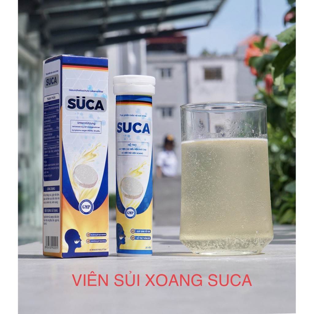 Viên Sủi SUCA - Công Nghệ ĐỨC hỗ trợ điều trị , Giúp cải thiện viêm mũi, viêm xoang , Tuýp 20 viên, ALIFACO