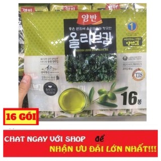 (Lốc 16 gói) Lá kim ăn liền vị dâu OLIU DONGWON Hàn Quốc gói 5gr