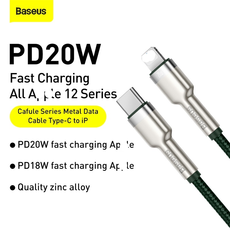 Dây cáp sạc nhanh Baseus cho điện thoại L20W từ đầu type C sang đầu L20w- HSHOP