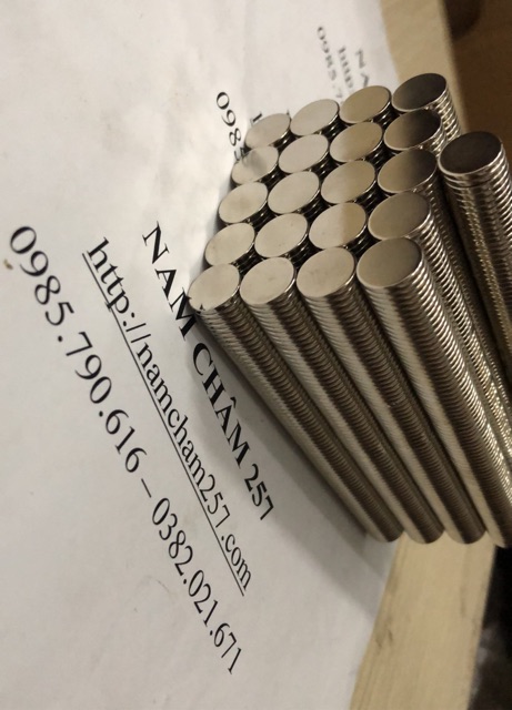 20 viên nam châm viên trắng 12x1.5mm, loại nam châm đất hiếm 12x1,5mm lực hút mạnh