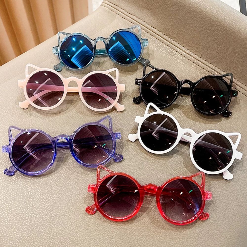 Kính mát gọng tròn chống tia UV400 thiết kế hoạt hình dễ thương cho bé