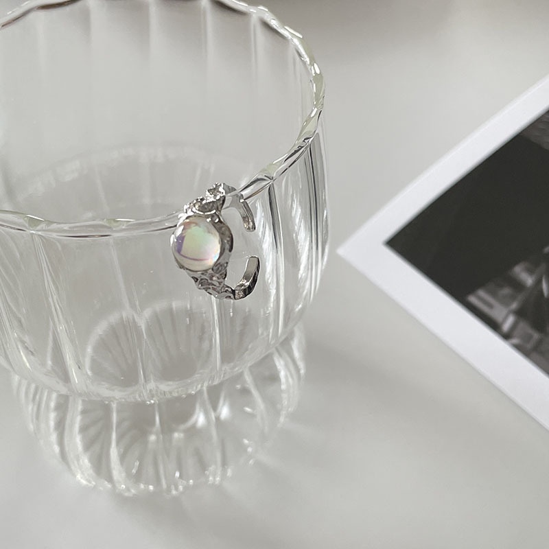 Nhẫn Hở Đính Đá Mặt Trăng Thời Trang Đường Phố Cá Tính Có Thể Điều