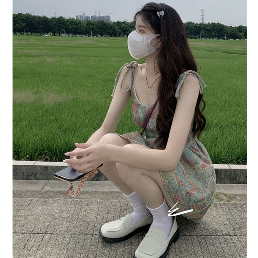 Đầm Hai Dây Kiểu Cổ Điển Thời Trang Mùa Hè Hàng Mới 2022