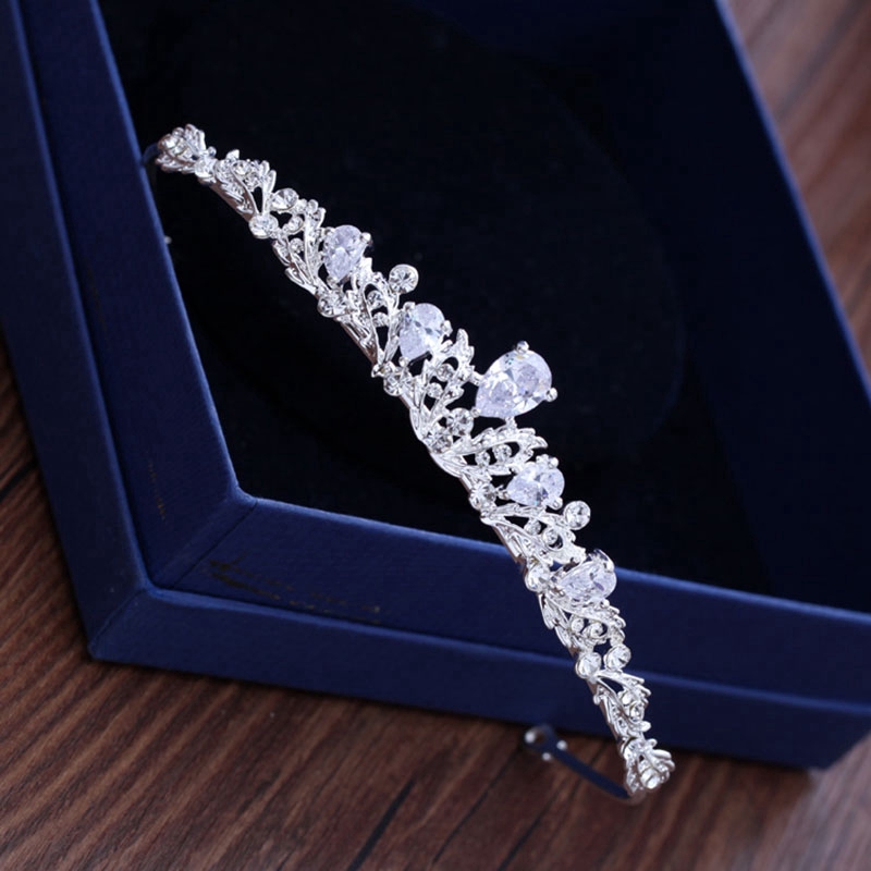 Vương miện cài tóc đính đá zircon sang trọng cho nữ