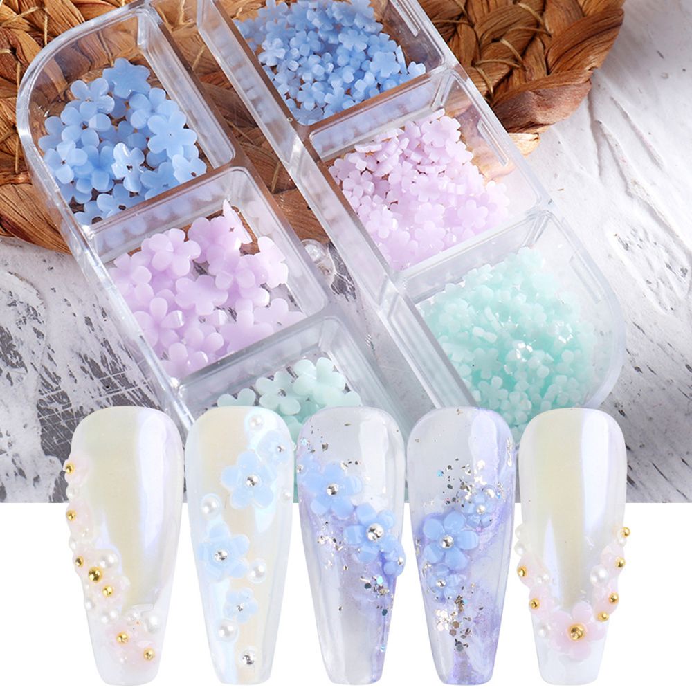 [Hàng mới về] Hộp phụ kiện hoa trang trí móng tay nhiều màu đáng yêu