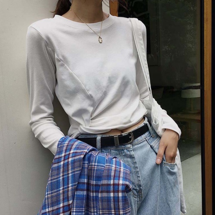 Áo thun nữ dài tay phong cách Hàn Quốc | BigBuy360 - bigbuy360.vn