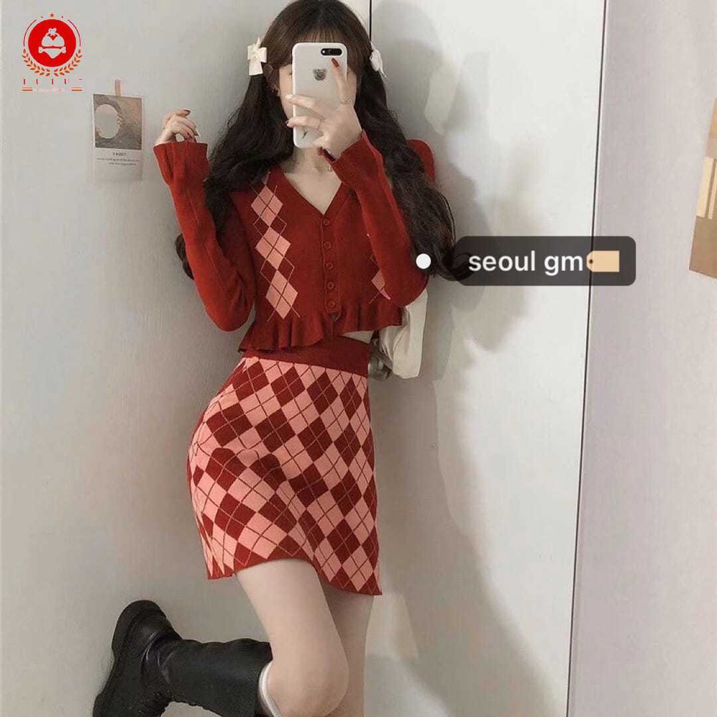 Set Áo Khoác Cardigan Và Chân Váy Bút Chì Dành Cho Nữ