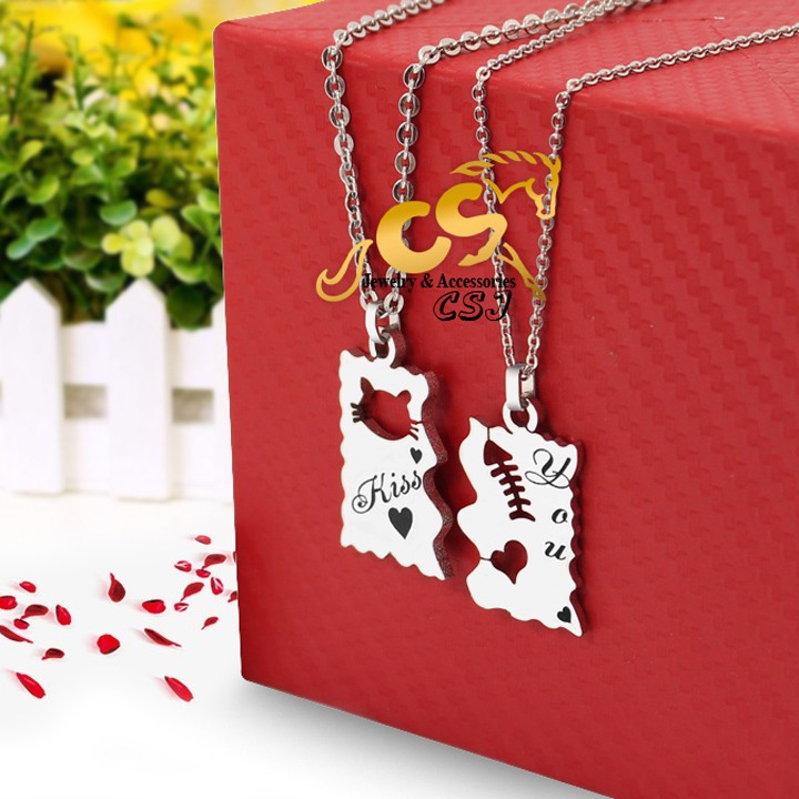 DÂY CHUYỀN, VÒNG CỔ ĐÔI INOX CON MÈO XƯƠNG CÁ siêu đẹp, chuẩn thời trang - tặng hộp đựng xinh xắn