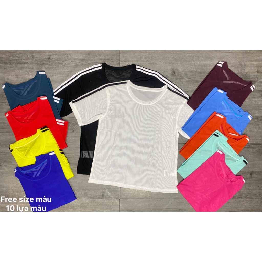 Áo lưới 3 sọc tập Gym yoga