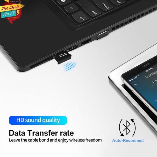 Đầu Usb Nhận Tín Hiệu Bluetooth 5.0 Cho Tv/Pc