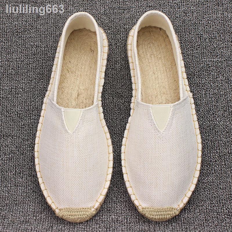 ∏♙Giày Lười Đan Cói Phối Vải Lanh Thoáng Khí Thời Trang Mùa Hè Cho Nam | BigBuy360 - bigbuy360.vn