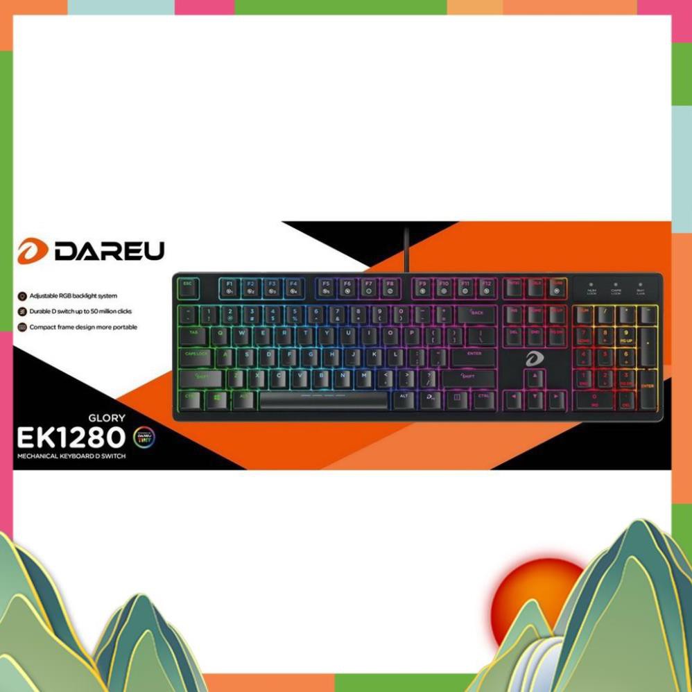 [Mã ELMS4 giảm 7% đơn 500K] Bàn phím cơ Gaming Dareu EK1280 - Mã cũ DK1280 - Led RGB - Bảo hành 24 tháng [ED]