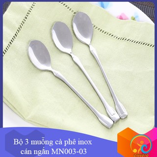 Bộ 3 Muỗng Cafe Inox 410 An Toàn Cho Người Tiêu Dùng DL-MN003 (Màu Bạc)