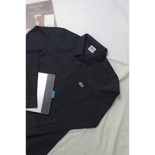 🔴Áo Sơ Mi Lacoste Cá Sấu - Màu Đen