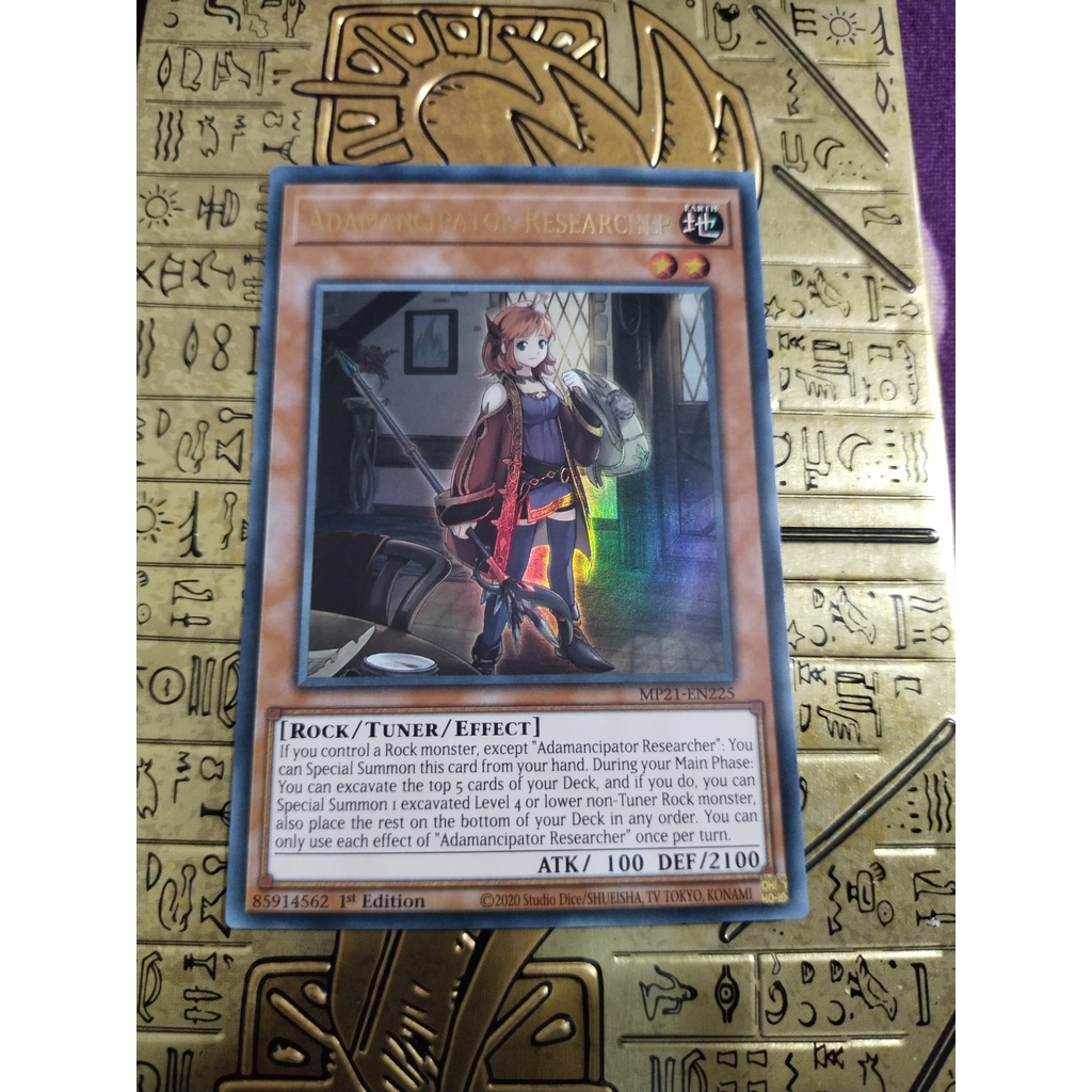 Thẻ trò chơi Yugioh UK chính hãng Konami Adamancipator Researchep MP21-EN225