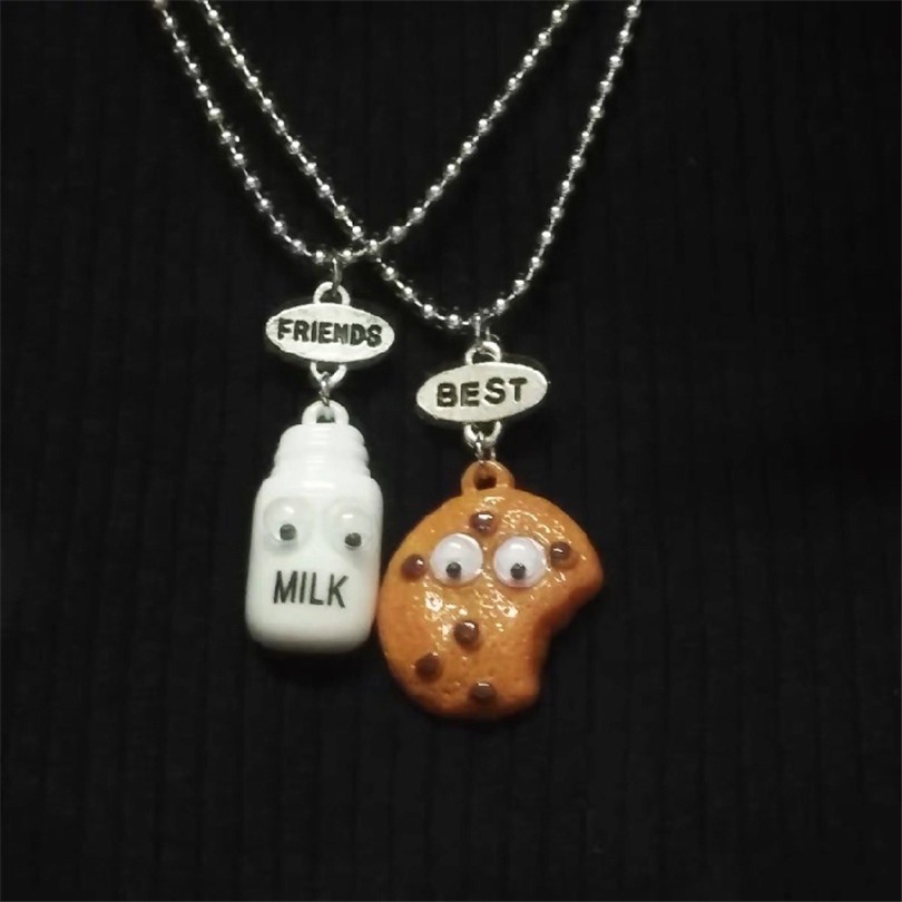 Vòng Cổ Cặp Đôi 123955Dây Chuyền Mặt Hình Bánh Quy Sữa Thời Trang Hàn Quốc